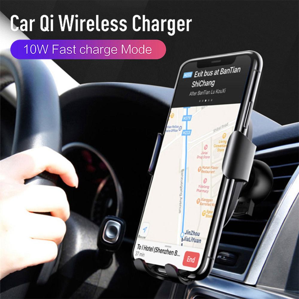 Fast Qi Car Wireless Charger For iPhone XS Max XR X Samsung S10 S9 Intelligent Wireless Charging Phone Car Holder For Xiaomi