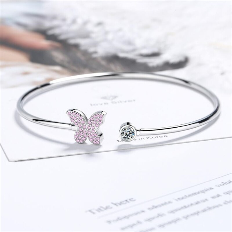 Suola Memory Butterfly Dragonfly Lotus Leaf braccialetti ridimensionabili femminili Color argento lucido SBR272