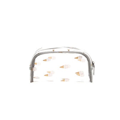 Durable Wasserdicht PVC frauen Reise Kosmetik Tasche Verdickt Transparent Multi Zweck Zipper Make-Up Tasche: Ice Cream Ellipse