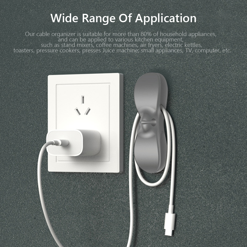 4pcs Cord Manager For Kitchen Appliance Wire Holder Cable Winder Bathroom Office Cord Management Cord Organizer Clips Wrapper
