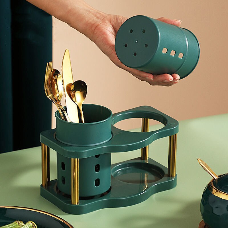 Kitchen Spoon Holder Chopstick Drainer Rack Cutlery Fork Storage Holder Tableware Knife Dryer Drainboard Utensils Organizer K167