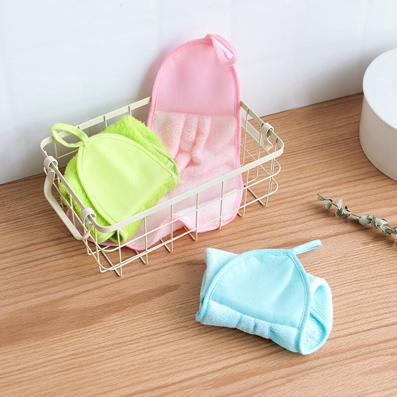 Nueva Toalla de mano de Color sólido, paños de cocina absorbentes de agua, toalla suave colgante, para manos Toalla de microfibra, suministros de cocina