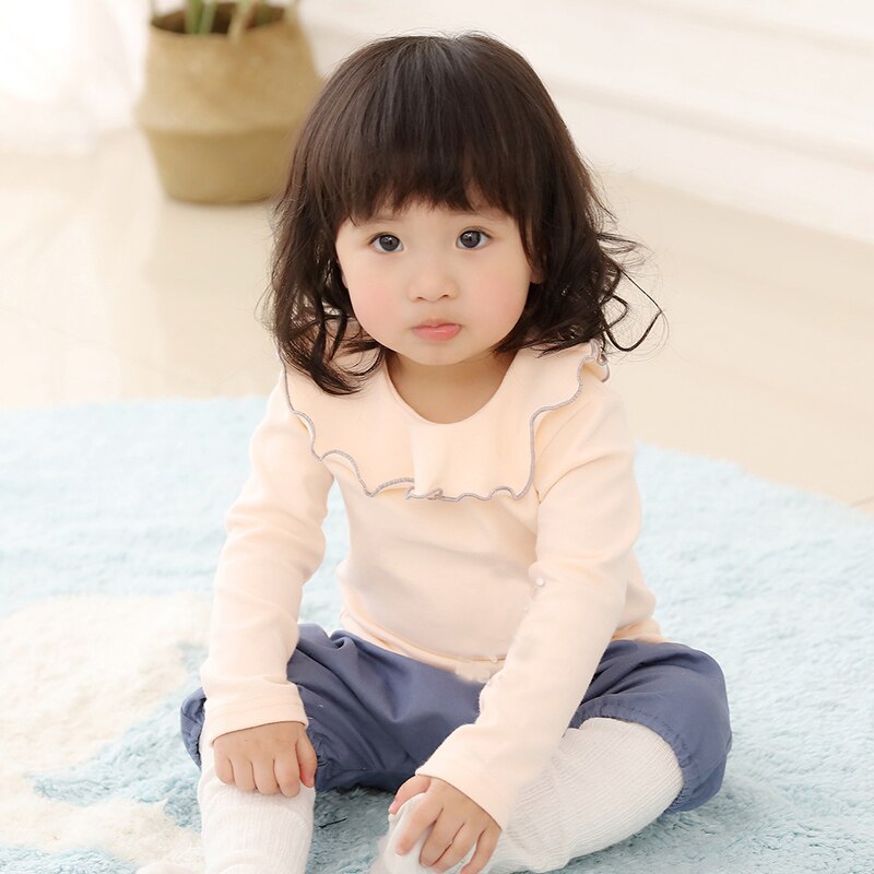 0-2Y Kids Baby Meisjes Kleding Bloemen Kraag T-shirts Leuke Lange Mouwen Tops Blouses Shirts Voor Pasgeboren Baby Top