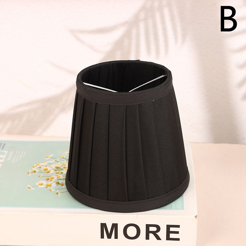 Moderner Kronleuchter-Lampenschirm aus Stoff, Durchmesser 12 cm, aufsteckbarer Mini-Wandlampenschirm, Schlafzimmer-Nachttisch-Stehlampenschirm: Black