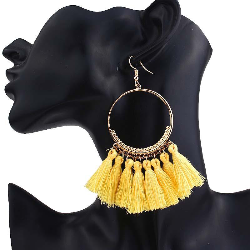 Earrings For Women Luxury Round Ball Earrings Wedding Charm Long Earringjewelry Bohemia: yellow