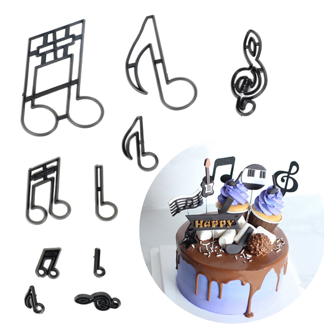 10 stuks Cookie Cutter Music Notes DIY Fondant Mold Biscuit Cutter Mold Cookie Bakken Mallen Taart Decoreren Gereedschappen