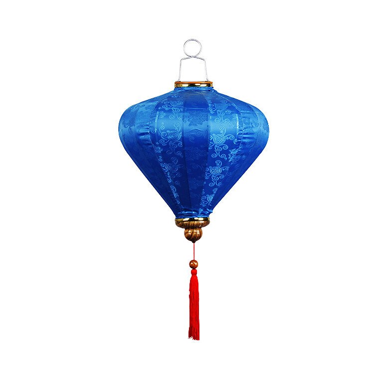 Lanterne chinoise rétro imperméable en diamant pour nouvel an, lanterne d&#39;extérieur pour balcon, Vietnam: Blue