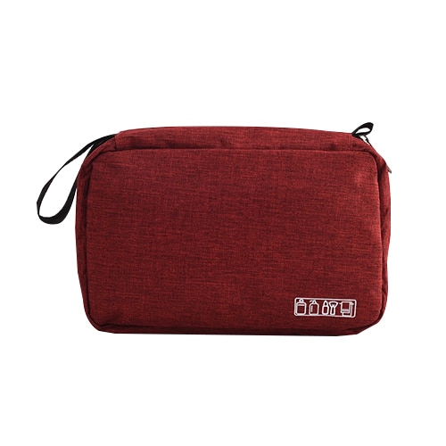 Women Men Travel Hanging Cosmetic Bag Makeup Necessary Toiletry Wash Organizer Beauty Vanity Make Up Pouch Luggage Accessories: Wine red
