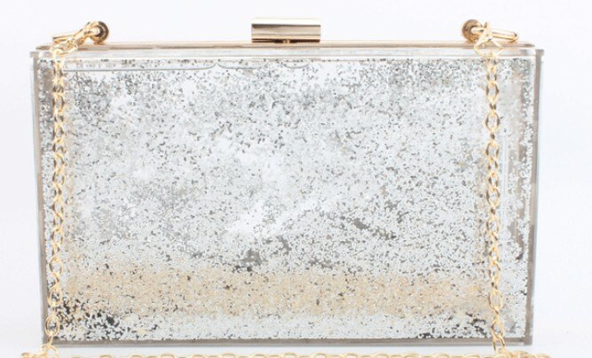 Roze Transparant Acryl Vrouwelijke Koppeling Chain 4 Kleur Clear Avondtasje Vrouwen Messenger Bag Doos Schoudertas