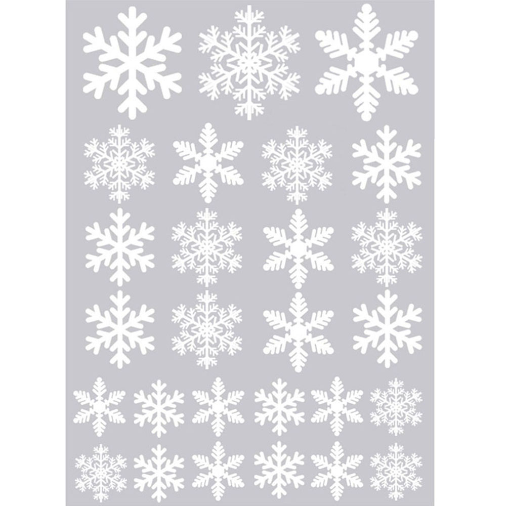 Plastic White Christmas Snowflakes Window Stickers Reusable Self-adhesive Home Decorations Winter Wall Decals for Kid's Room