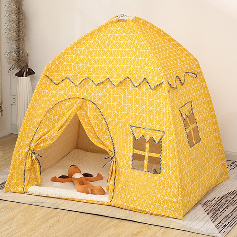 Große Raum Prinzessin Castle kinder Zelt Tragbare Indoor Spielen Zelt Haus Wigwam Für Kinder Spielhaus Kinder Zelt: WG-006-Yellow 02