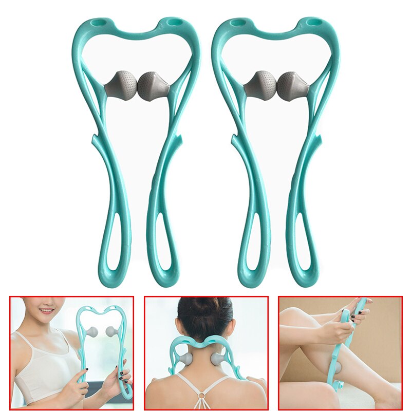 Neck Shoulder Massager Roller Ball Self-massage Tool Back Pain Relief Relax Plastic Hand-held All