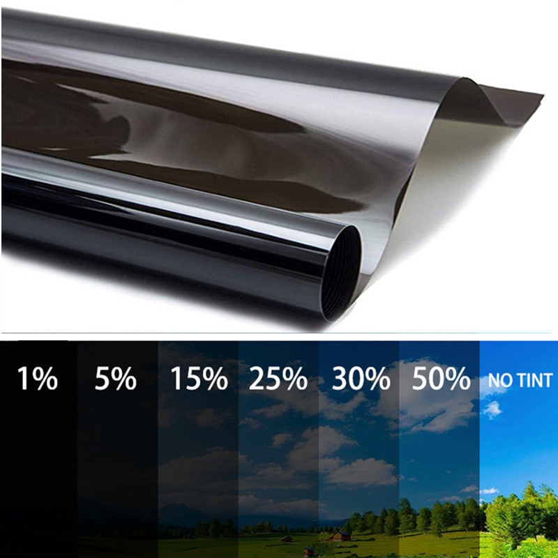 300x50cm VLT Black Auto Car Home Window Glass Building Tinting Film Roll Window Summer Solar UV Protection Sticker Vinyl Scraper