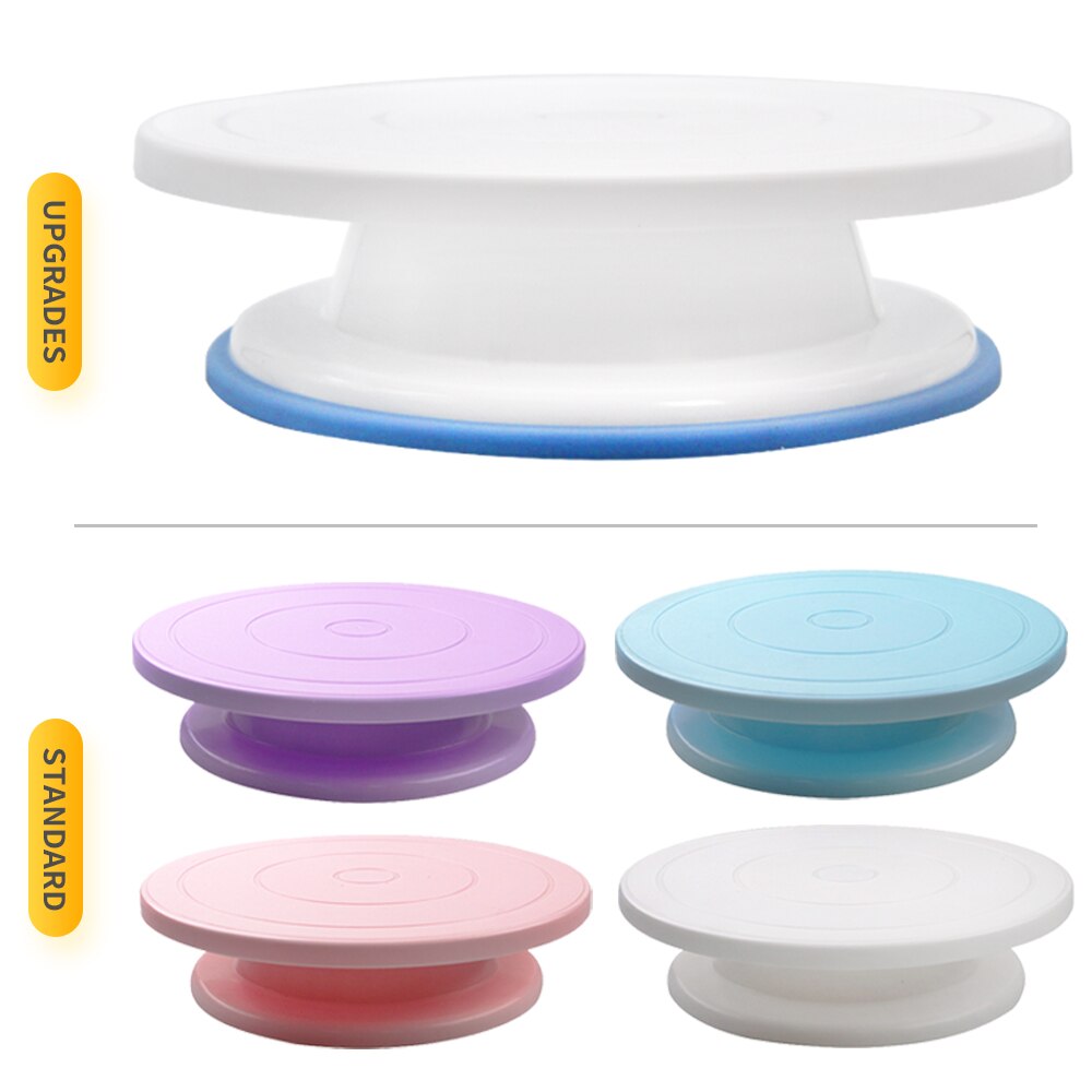 Plato giratorio de plástico para Tartas, soporte para decoración de pasteles, antideslizante, redondo, giratorio, para cocina, herramienta para hornear Pan