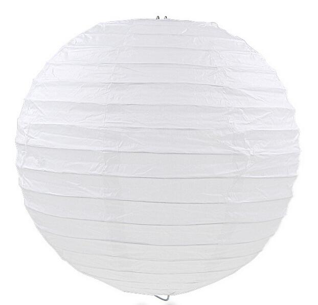 Herbst Papieren lantaarns, 30 stuks, witte papieren lantaarn, hangende ronde papieren lampions met 30 warmwitte mini-ledballonnen, klassieke geribbelde lampenkap voor bruiloft, tuindecoratie, diameter