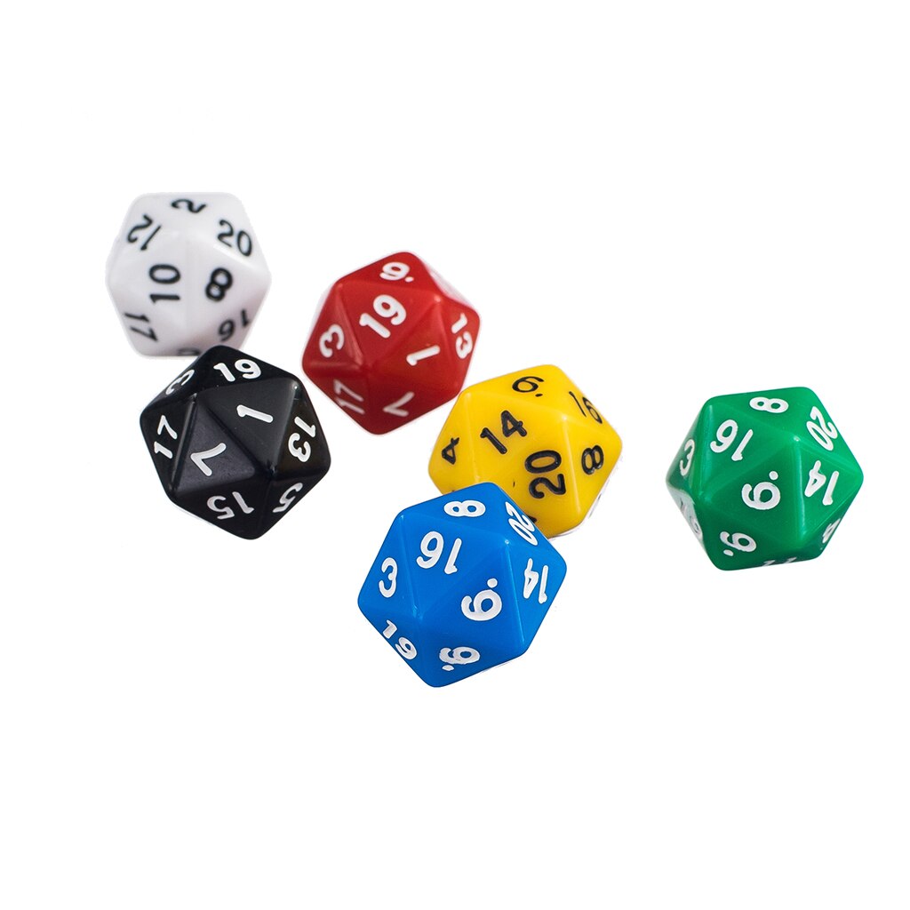 6 stücke 20 Seitige D20 Bunte Würfel für Spielen D & D RPG Bord Spiel Gastgeschenke und Mathematik Lehre