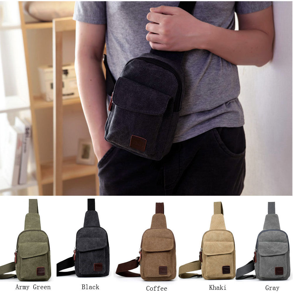 Unisex canvas heuptas heren reistas borsttas casual crossbody tassen outdoor canvas satchel schoudertas