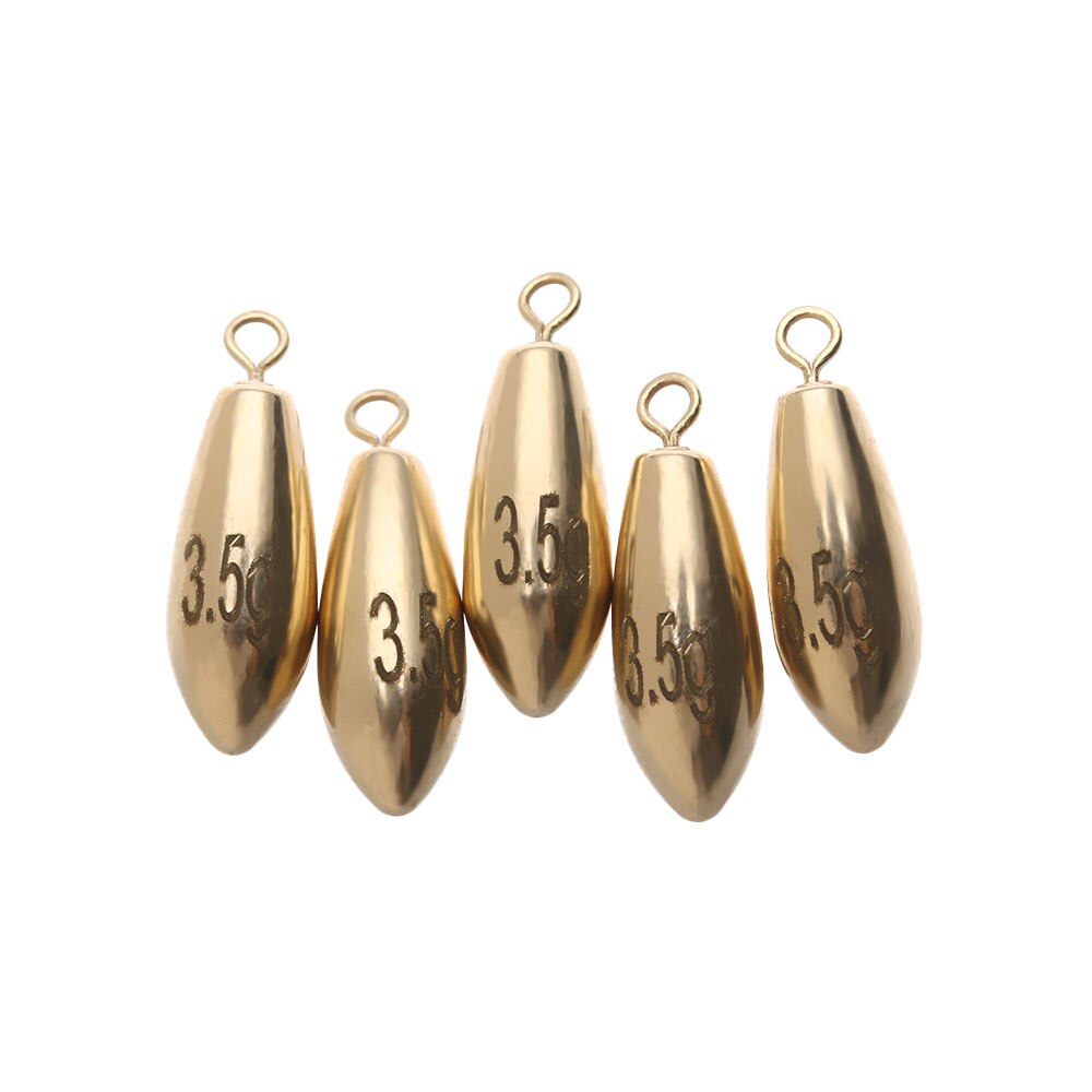 5pcs copper Tungsten Fishing Sinkers Weights Flipping Weights Bass Sinker Tackle Fishing Lead fall Fishing Accessories