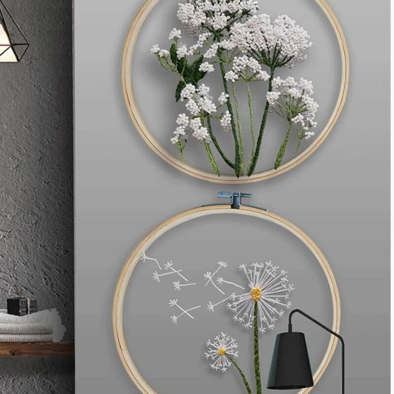 DIY Embroidery Kit With Instructions For Starter Home DIY Embroidery 1 Set Thread With Embroidery Hoops Home Decoration