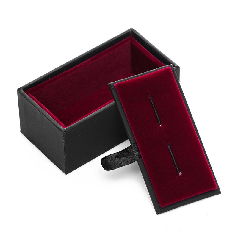 VAGULA Manchetknoop box manchetknopen Case Bonito Gemelos Black Box met rode binnenkant Sieraden Doos 19