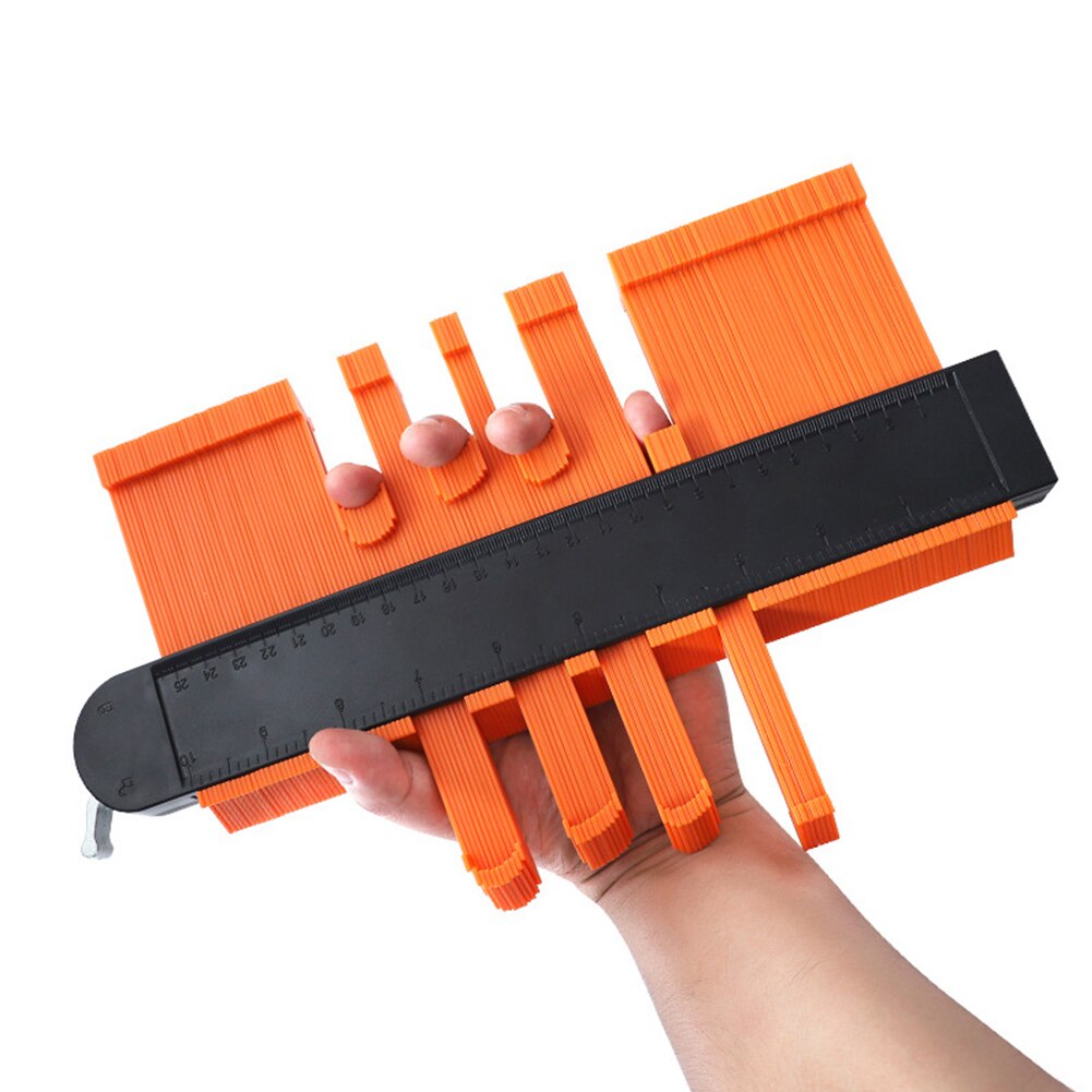 Lås bredere kontur profil profil værktøj legering kant forme træ måle lineal laminat fliser meethulp gauge: 10 tommer / Orange