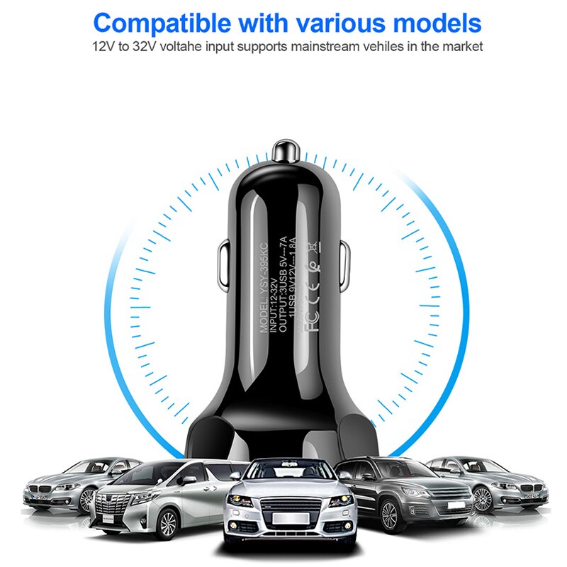 3.0 4.0 Car Quick Charger Auto USB QC3.0 Fast Charging Splitter Universal for iPhone Samsung Huawei Mobile Phone Car Chargers