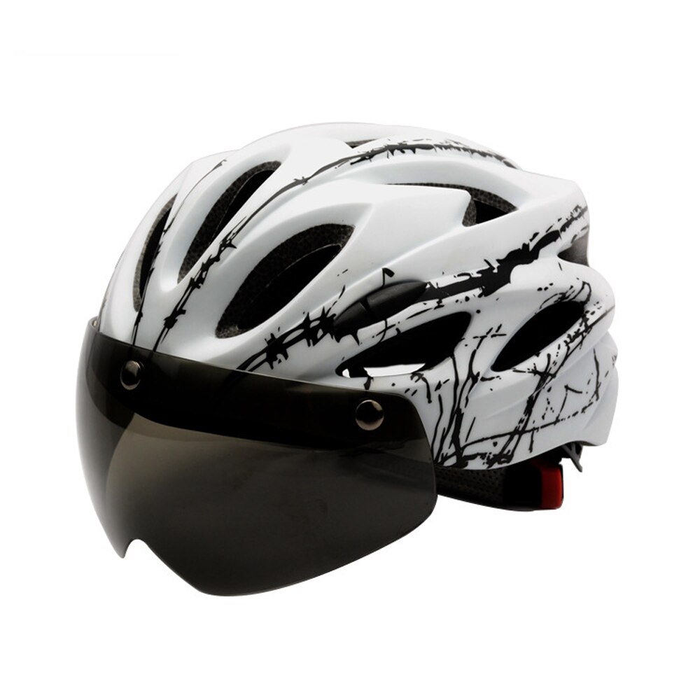 250g Fahrrad Helm Mit Brille Rennrad Fahrrad Sport Sicherheit Helm Reiten Männlichen Rennen in-Schimmel Zeitfahren Helm: C