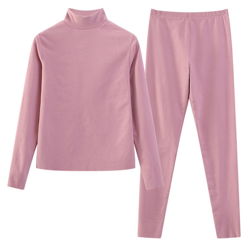 Ensemble 2 pièces pour femme, sous-vêtements thermiques, manches longues, haut et pantalon, doublure polaire, vêtements thermiques, hiver