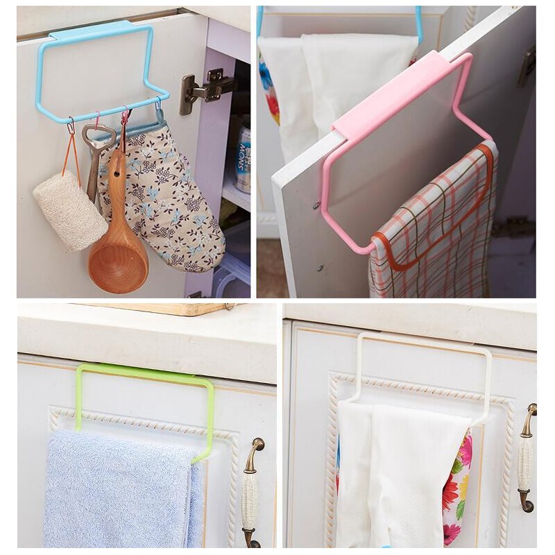 Towel Rack Hole-Free Seamless Bathroom Towel Rack Cabinet Door Back Rag Rack Hanger Shelf Household Items For kitchen