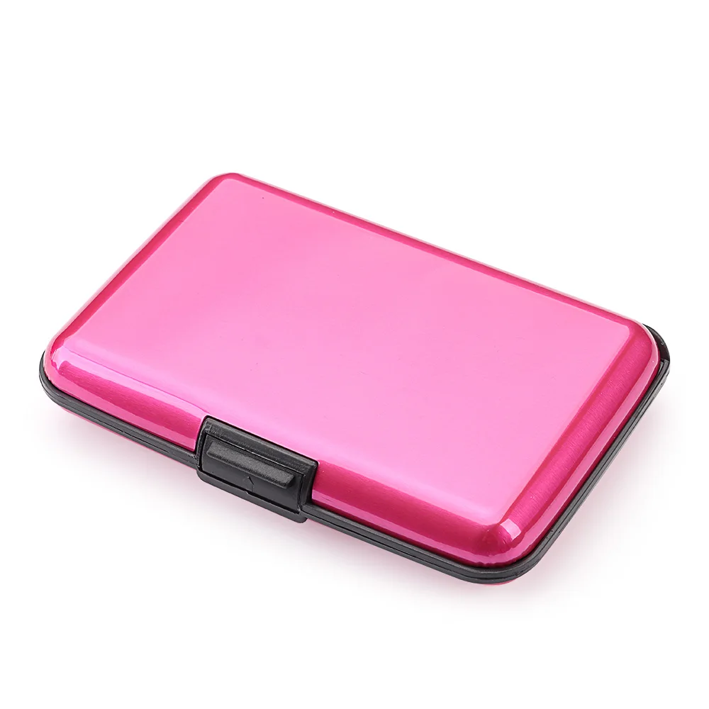 Aluminum Anti-Theft Wallets RFID Blocking Credit Card Holder RFID Wallet Metal Waterproof ID Card Case Coin Purse for Men Women: Black&Red