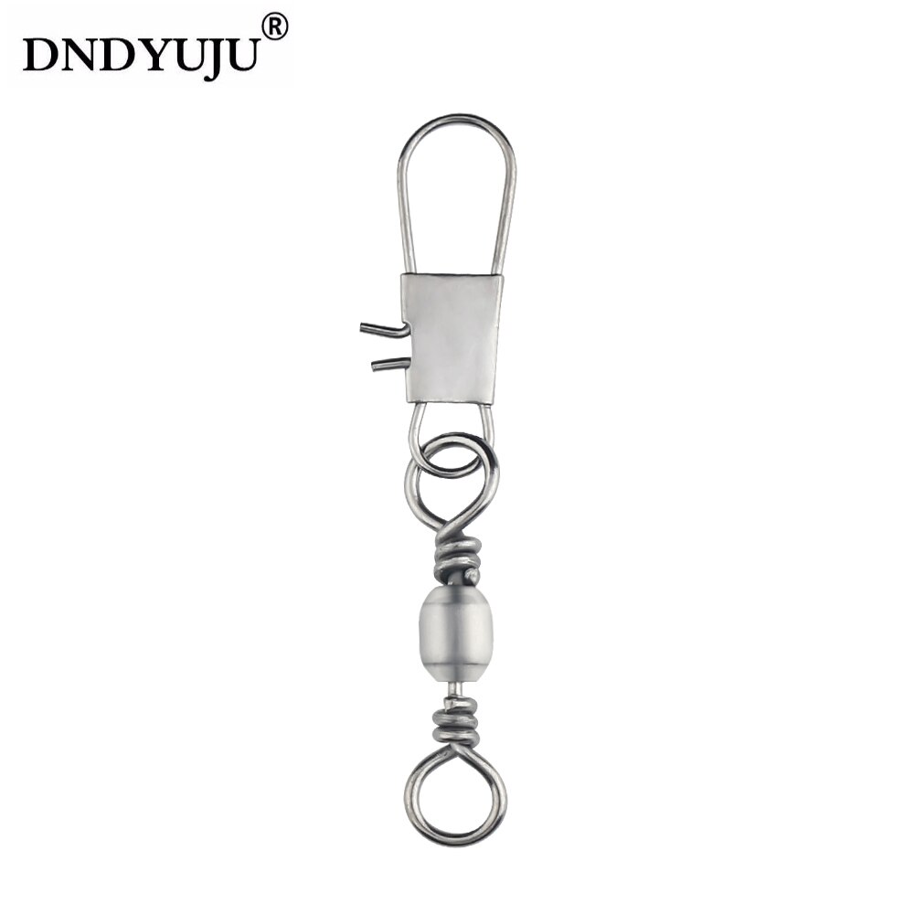 Dndyuju 50 Stks/partij Vissen Connector Pin Bearing Rolling Swivel Rvs Met Snap Vishaak Lokken Tackle Accessorie