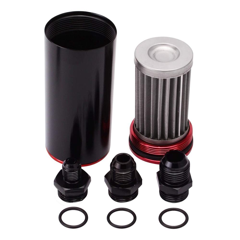 Auto Universal Inline Fuel Filter High FLOW 100 Micron Cleanable SS AN6 AN8 AN10 Filter 50MM