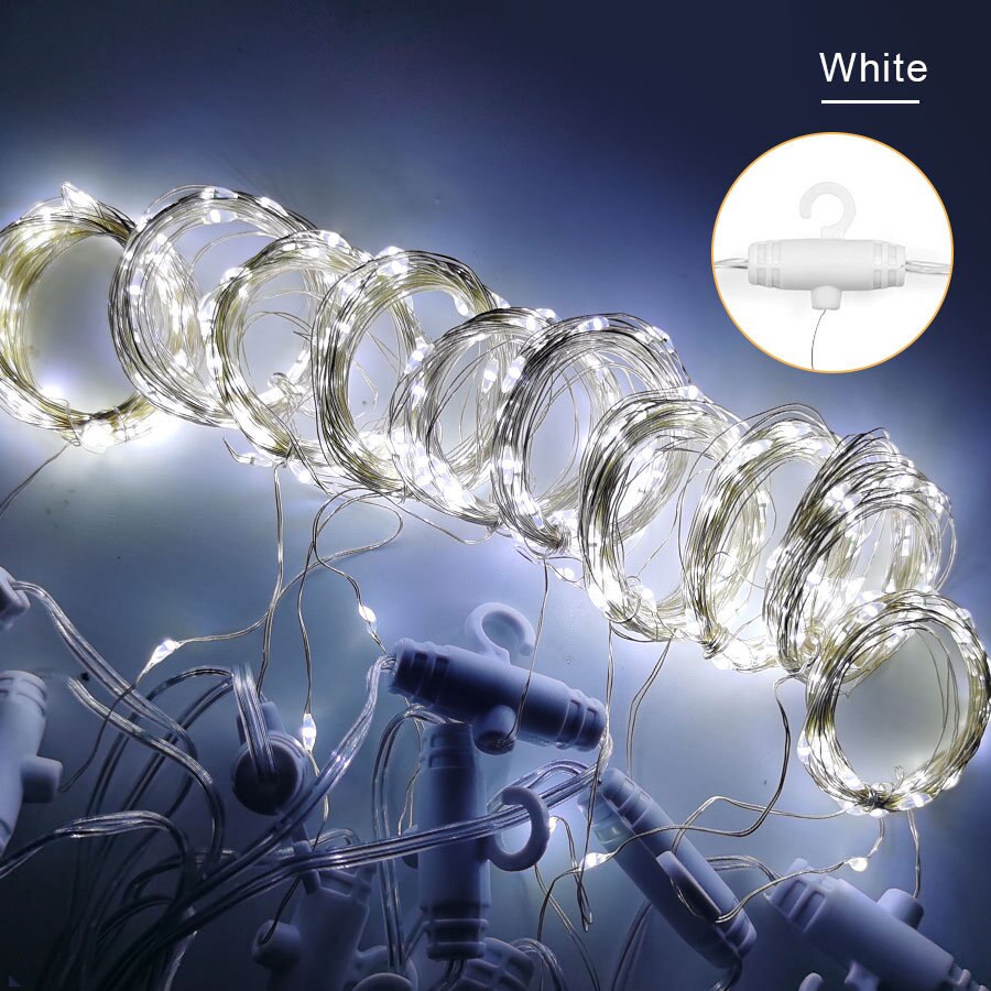100/300 Leds LED Fenster Vorhang Schnur Licht Dimmbare USB DC5V 8 Modi für Hochzeit Heimat Garten Schlafzimmer Zauberstab Dekorationen: kalt Weiß / 3mx1m mit 100 LEDs