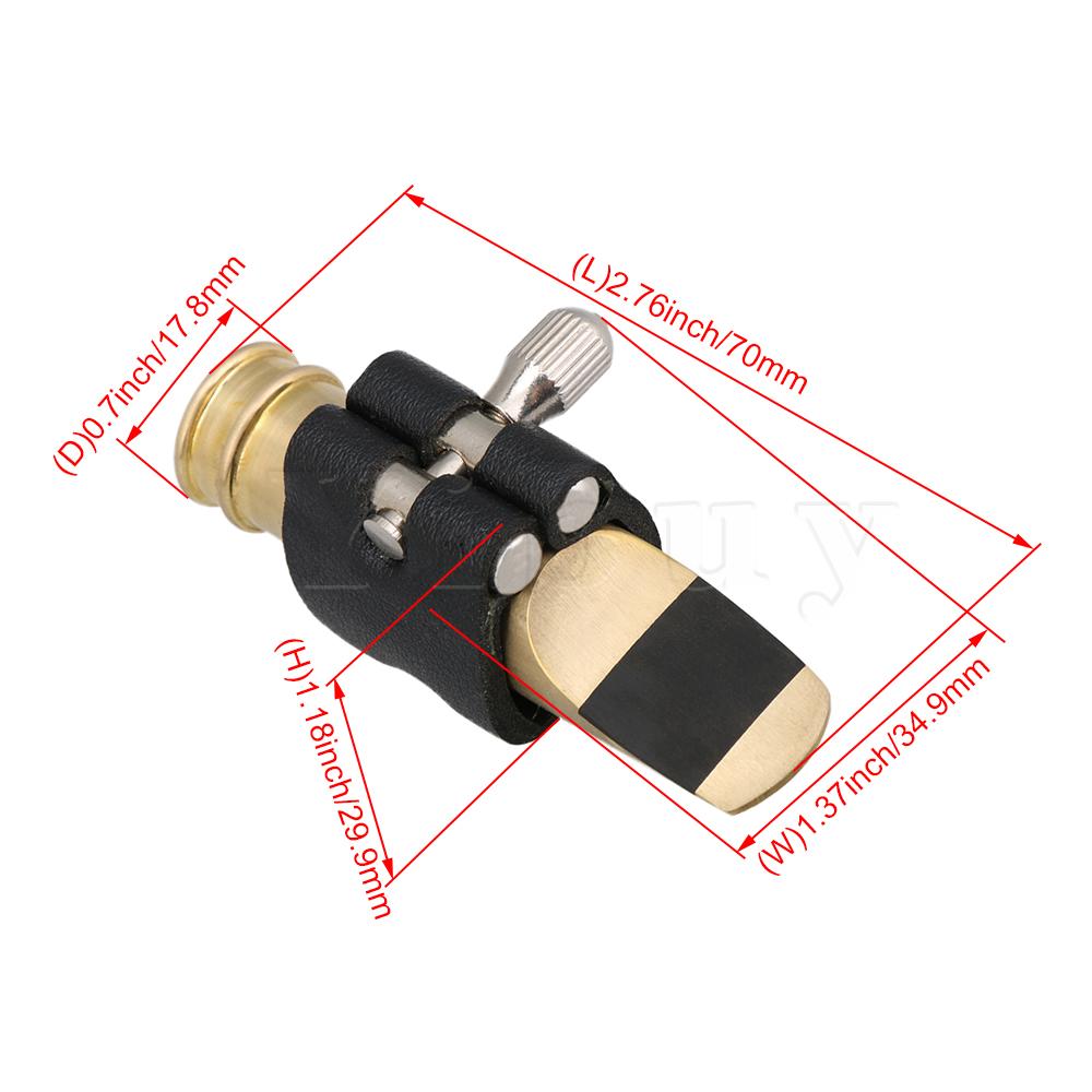 Yibuy gouden sopraansaxofoon 9#  saxofoon mondstuk met kunstleren ligatuur