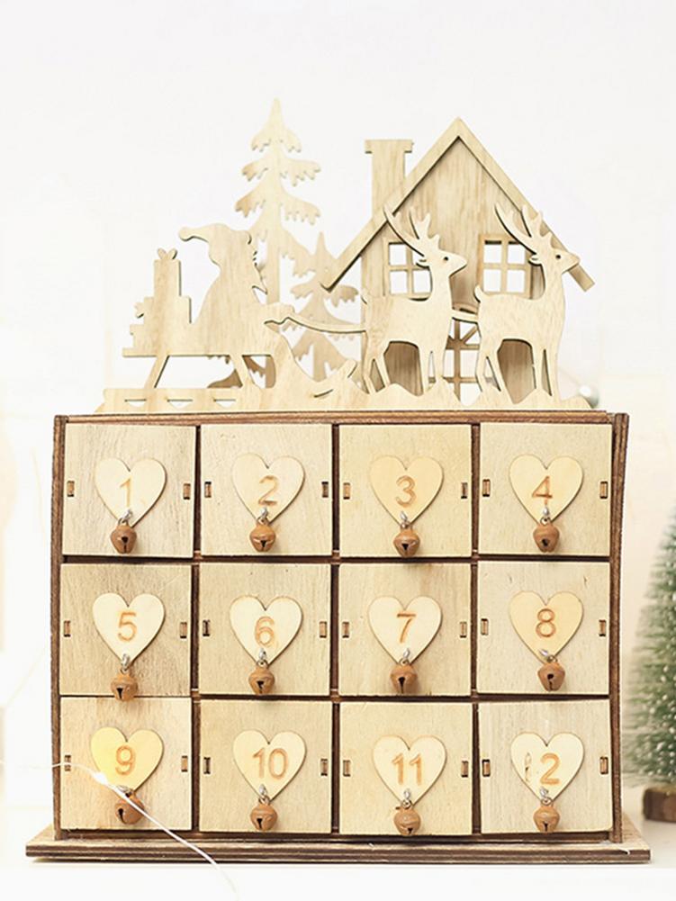 Wooden Advent Calendar With 12 Drawers For Christmas 12 Days Countdown To Christmas Calendar House Wood Christmas Advent Calen