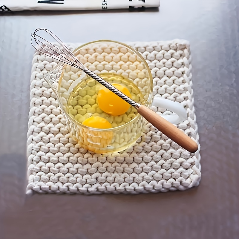 1/2- delers sett med visper med heltrehåndtak, kjøkkenvisp i rustfritt stål og fløtemikser