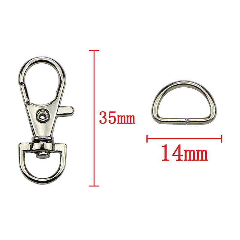 60 Stks/set Metalen Karabijnhaak Clip Swivel Trigger Hond Gesp Sleutelhanger Keyhooks Diy Craft Karabijn (30 Stuks Sluitingen + 30Pcs D Ring)