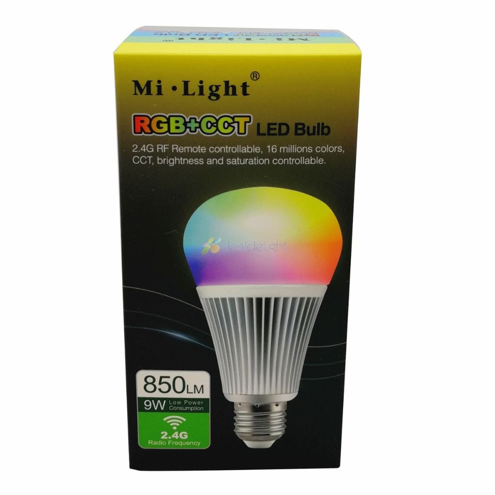Milight 2.4G Led ampoule MR16 GU10 E14 E27 lampe à Led 4W 5W 6W 9W 12W CCT RGBW RGBWW RGB + CCT lumière Led sans fil Wifi télécommande