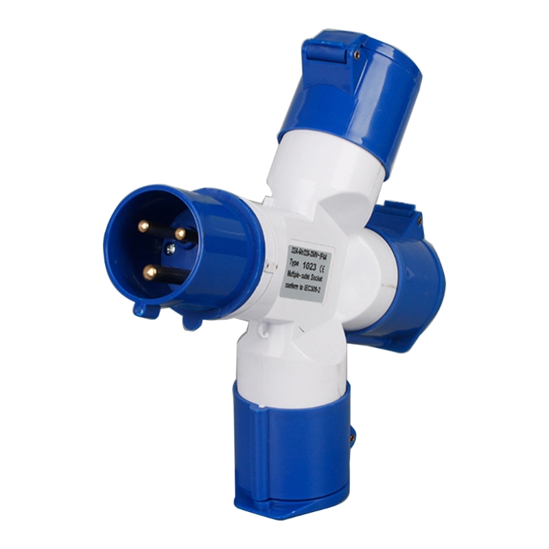 Divisor enchufe 16A, conexión eléctrica red, 240V, autocaravana, caravanas, barcos, fuente alimentación divisora 2/3