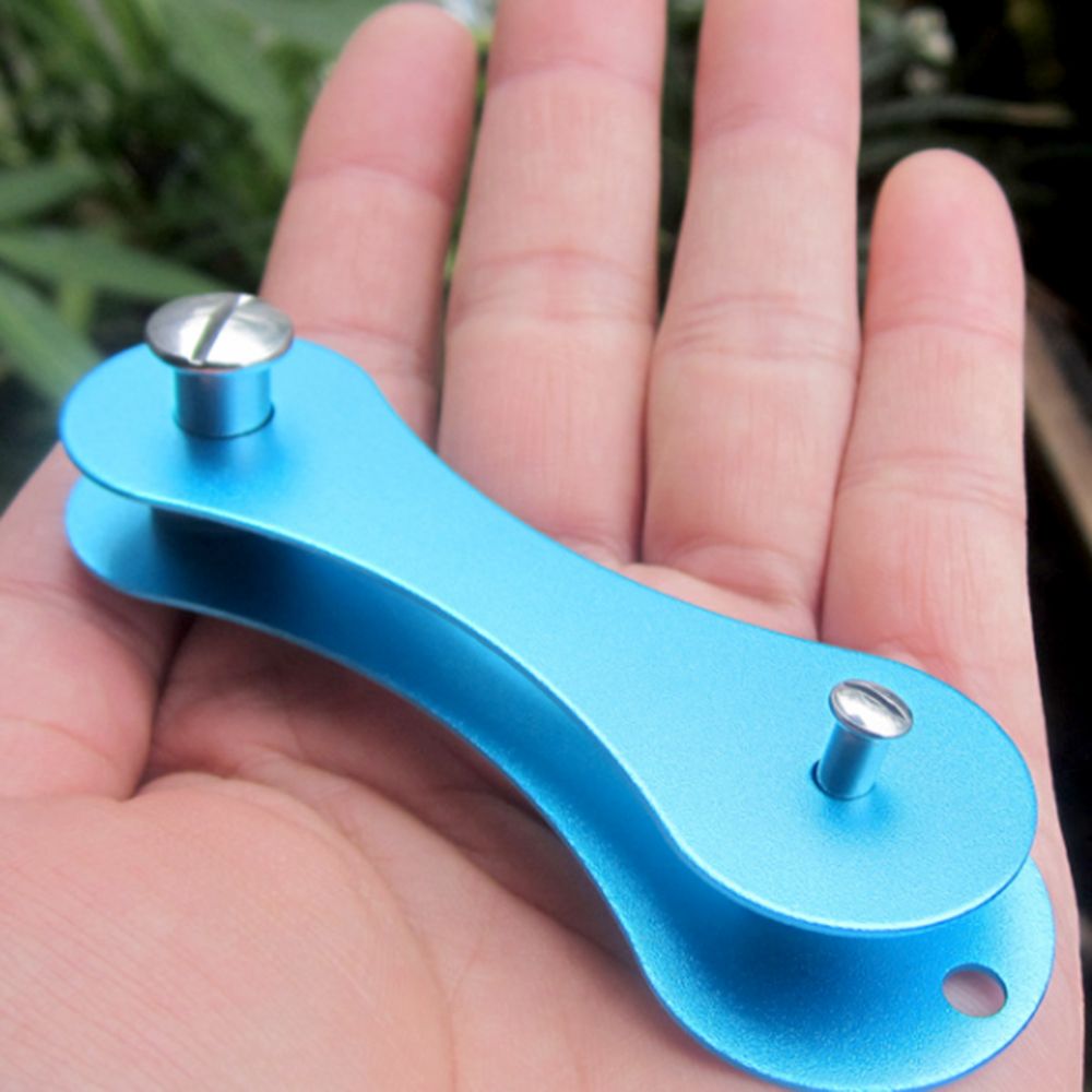 Llavero inteligente de aluminio para el coche, organizador con Clip, carpeta, bolsillo, llavero, BILLETERA, anillo, ama de llaves: Azul
