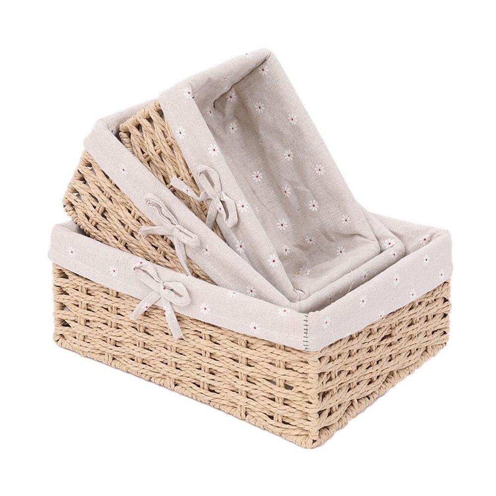 Canasta de almacenamiento de mimbre con forro extraíble de Pascua haz tu propia cesta Grande S M L
