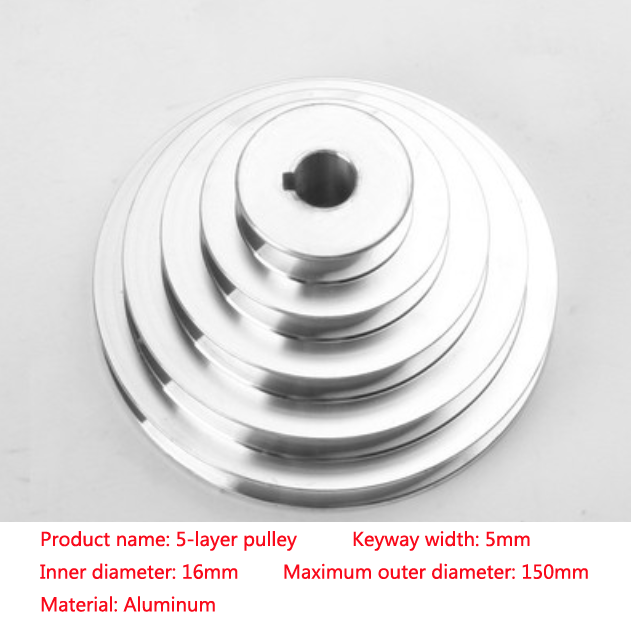 Bänkborr 54mm to 150mm ytterdiameter 14 16 18 19 20 22 24 25 28mm borrning aluminium a typ 5 steg pagodremskiva för kilrem 1pc: Röd