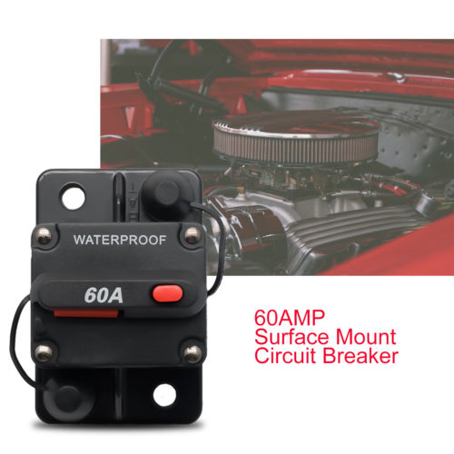 Disjoncteur Auto-marin 60A Réarmable Manuel - Porte-fusible étanche Pour Circuit Audio, Camion, Bateau