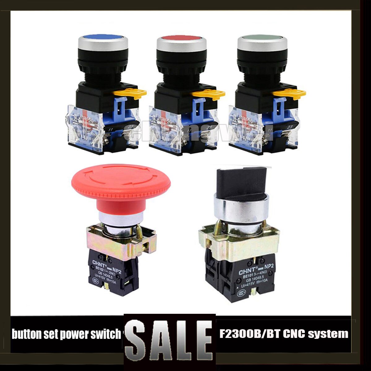 Cnc Button Set Emergency/power Switch/pause/reset/start Button For Diy Cnc Machine Control Box Engraving Machine Accessories: Default Title