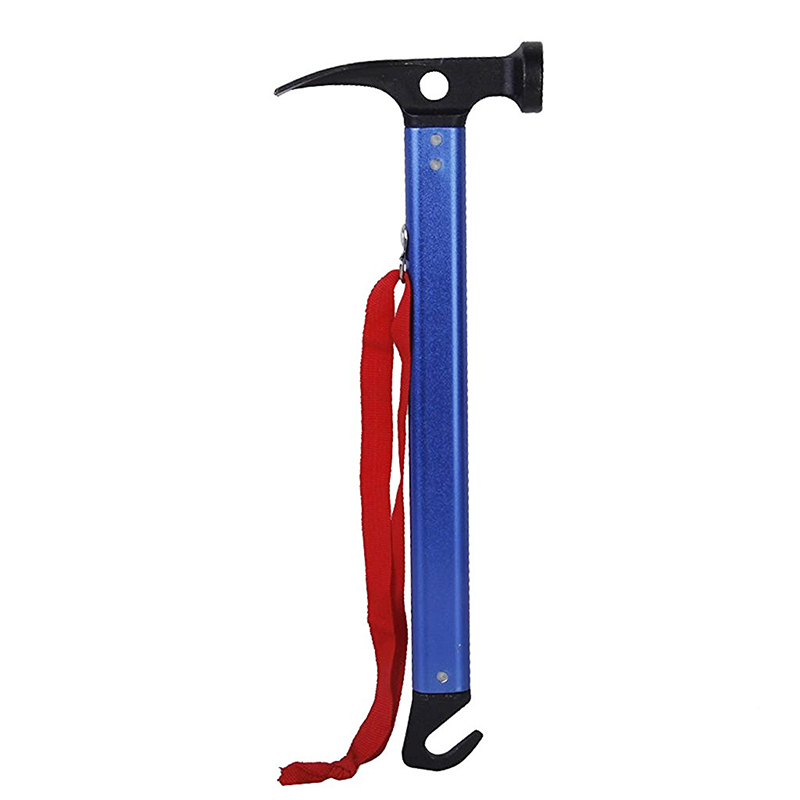 Aleación de aluminio multifunción martillo para Camping, azul