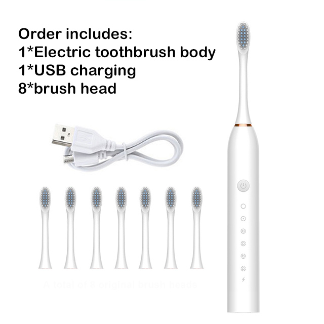 Elektrische Sonic-Zahnbürste für Erwachsene, Ultraschall, automatisch, USB wiederaufladbar, IPX7 wasserdichte Zahnbürste, austauschbarer Zahnbürstenkopf: royal blue