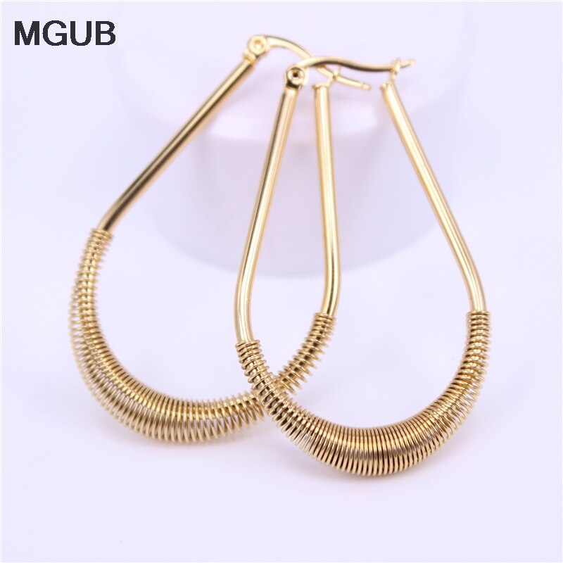 oval Spring earrings Female accessories Suitable 40MM-50MM Diameter Stainless steel jewelry LH529