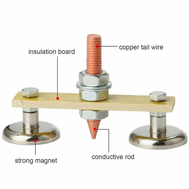 Electric Welding Magnetic Head Ground Wire Tool Strong Magnetism Clamp Mass Welding Magnet Powerful Spotter Suction Grounding: without wire tail