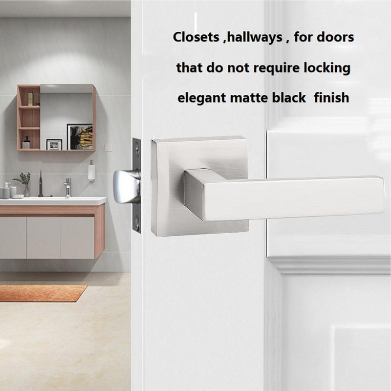 Matte Black Door Handle Door Locks Door Levers For Passage Heavy Duty Door Locks Reversible Flat Levers Door Handles For Right