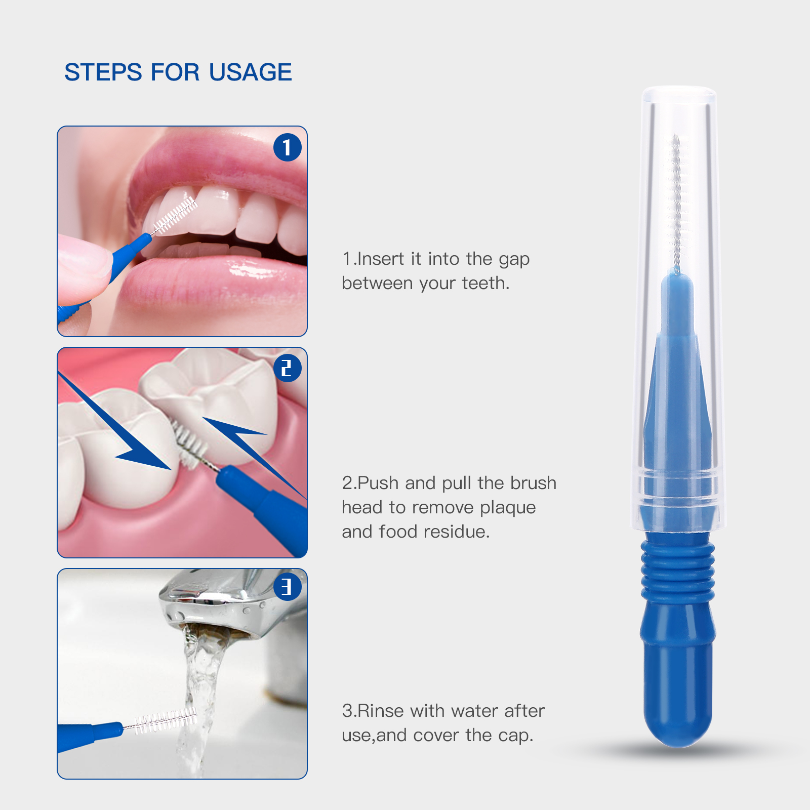 20pc 0.7mm Repeatedly Toothpicks Dental Oral Care Interdental Floss Brush Brushes Tongue Cleaner Toothpick